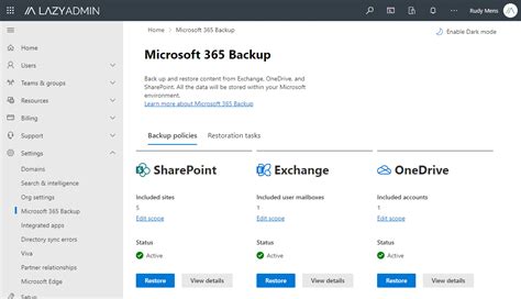 backup email office 365 online|Set up Microsoft 365 Backup (Preview) .